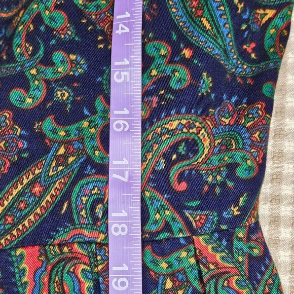 Talbots X Sara Cambell 80s Jeweltone Paisley Button Front Midi Tea Length Dress - Picture 12 of 15